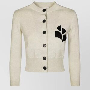 Isabel Marant Ivory and Black Buttoned Cardigan
